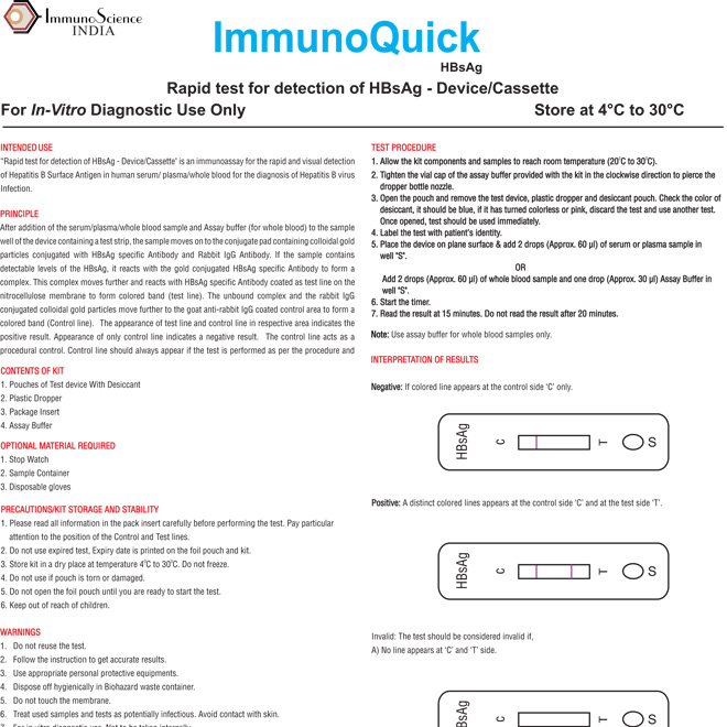 Immuno Quick HBsAg PI