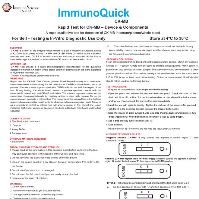 ImmunoQuick  Pack Insert CK-MB