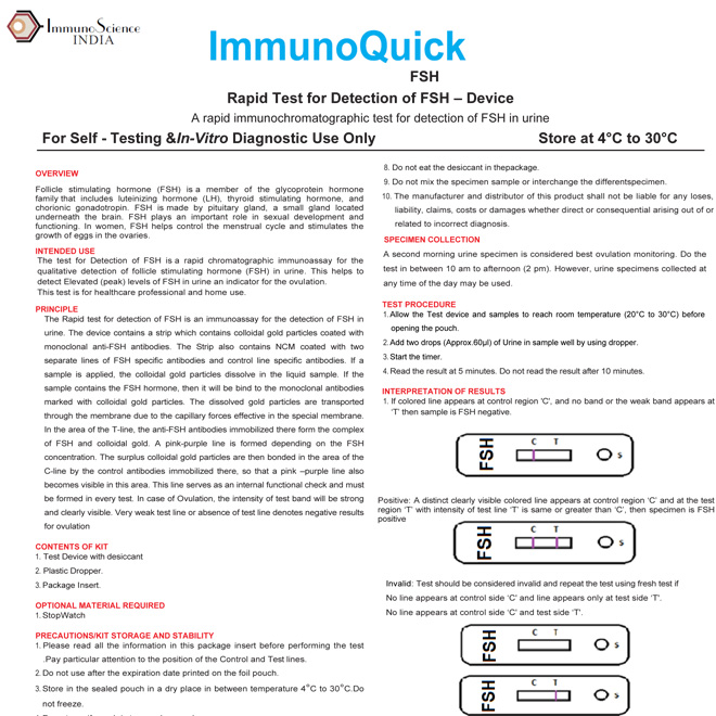 ImmunoQuick  Pack Insert FSH