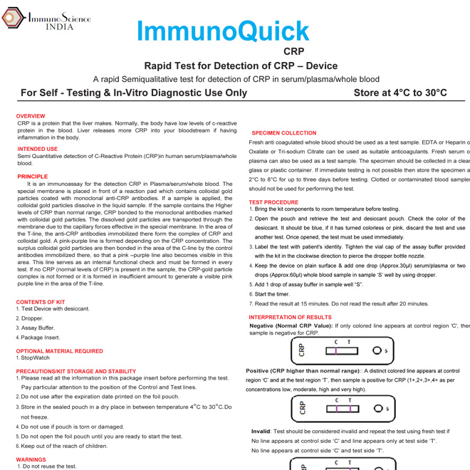 ImmunoQuick  Rapid CRP Test