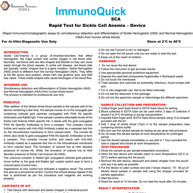 ImmunoQuick SCA IFU PI