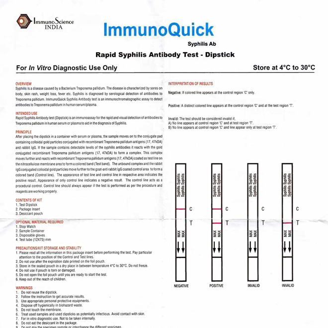 ImmunoQuick Syphilis Dipstick