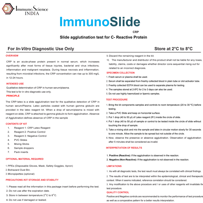 ImmunoSlide CRP IFU PI