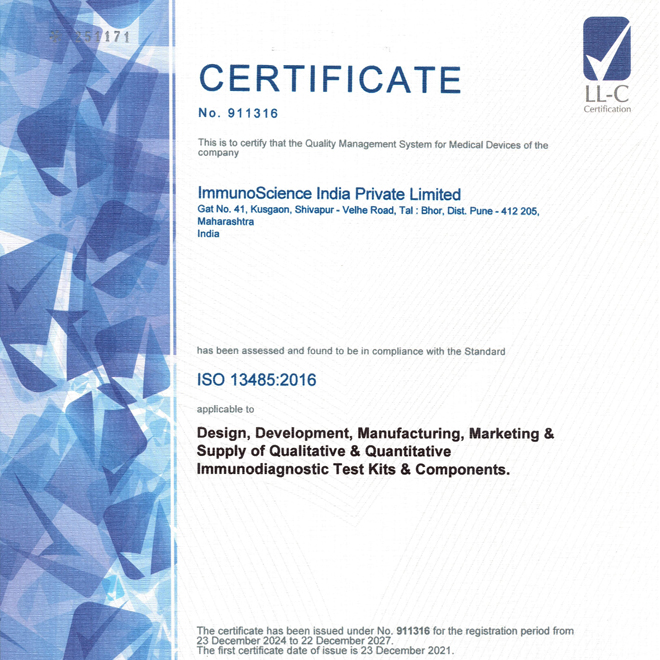 ISO 13485:2016 Certification