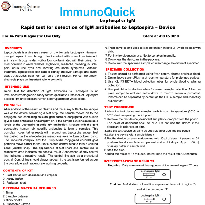lepto IgM   IFU